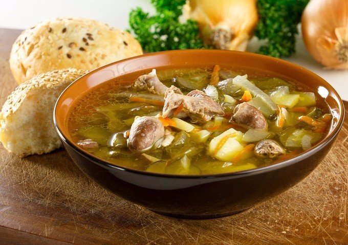 Суп с куриными сердечками и лапшой рецепт