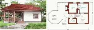 Баня и беседка под одной крышей 