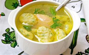 Суп картофельный с мозгами на мясном бульоне