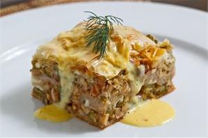 Запеканка с курицей и грибами в мультиварке 