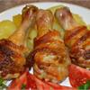 Цыпленок с картофелем и свиной грудинкой