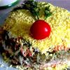 Cлоеный салат с куриной печенью