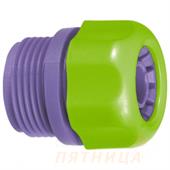 Соединитель пласт для шланга 1/2", с внешней резьбой 3/4" PALISAD