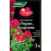 Грунт Цветочный Рай д/Герани, Пеларгонии 3л (БХЗ)