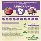 Aurora  ЛАЙТ д/собак всех пород говядина+рис мелкая  гр 3,5  кг