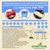Сухой корм  Акари Киар А КЭТ Мейн-кун ФИШ  д/кошек  с рыбой 1кг