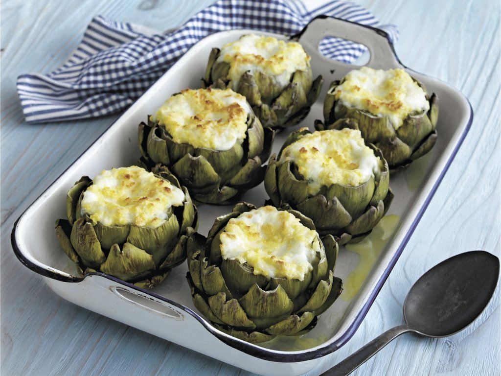 фото ЯЙЦА, ЗАПЕЧЕННЫЕ С АРТИШОКАМИ