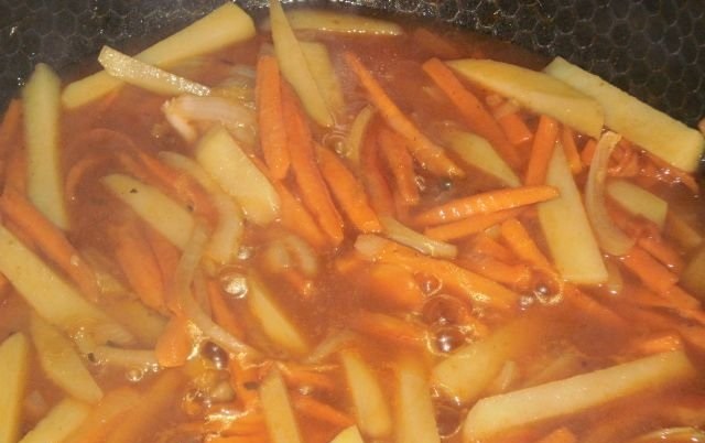 Фото бульон с овощами (соломкой)