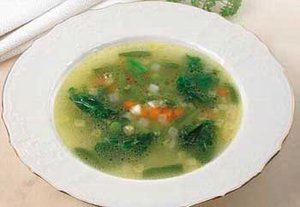 Фото бульон с запеченным рисом и овощами